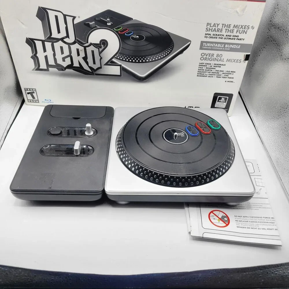 Playstation PS3 DJ Hero 2 Wireless Turntable Model No 95837809 No Dongle W/ Box